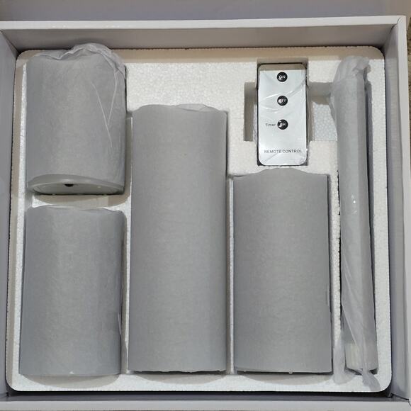 Home Reflections 6 Piece Ultimate Flameless Candle Set Gray NIB - Picture 1 of 2